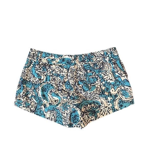 Lilly Pulitzer bright blue tropical patterned the Walsh shorts size 8 - Picture 7 of 9
